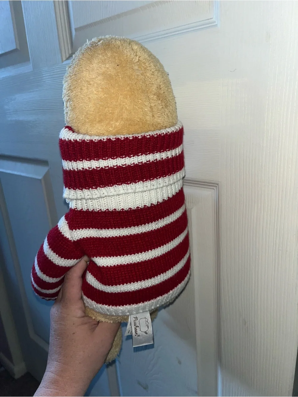 Plush Chick with Red and White Striped Sweater - Home Accent